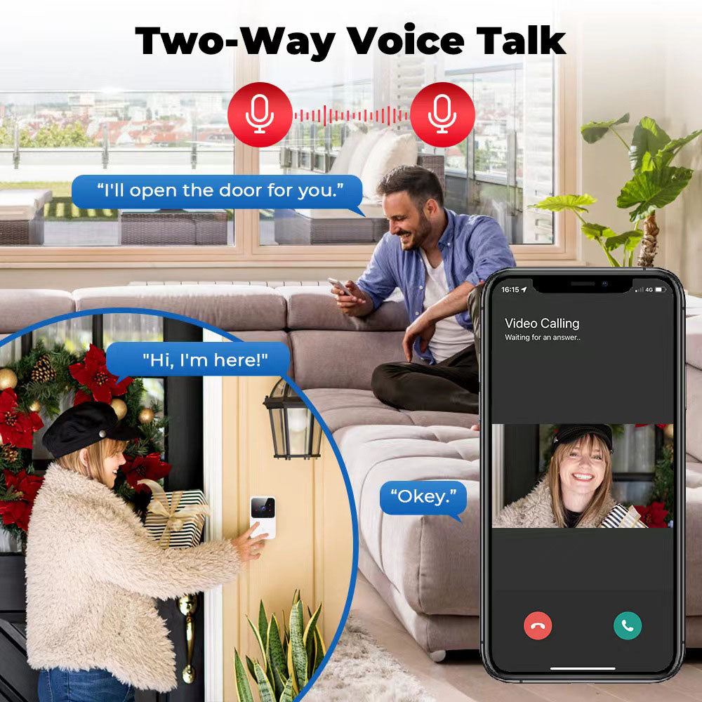 Smart Home Security For Home HD Door Bell Intercom Voice Change WIFI Video Doorbell Secure Camera Wireless Two Way Night Vision
