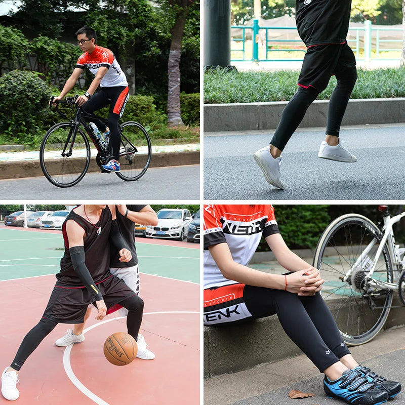 Anti ROCKBROS UV400 Cycling Leg Warmers Compression Knee Pad Protector Leg Sleeves Outdoor Sports Safety Soccer Running Leggings