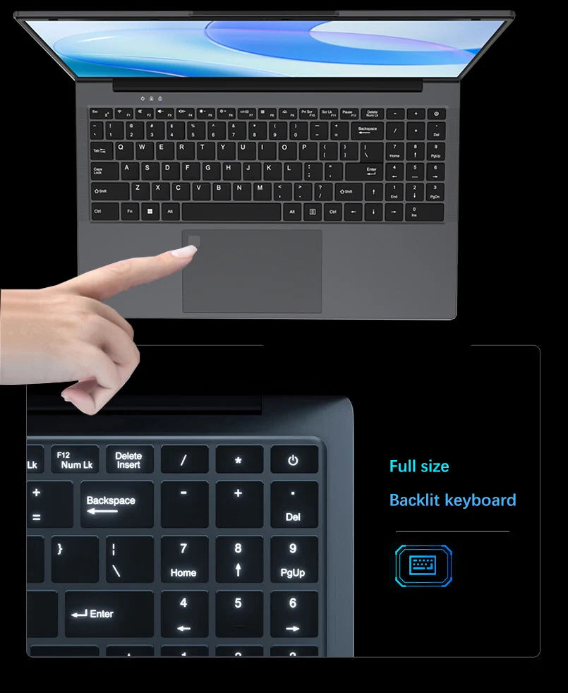 YSJMNPC New AMD Ryzen 7 5825U Laptop 15.6Inch IPS Screen Gaming Laptop 2*DDR4 MAX 64GB 2*SSD Windows11 Fingerprint Notebook WIFI