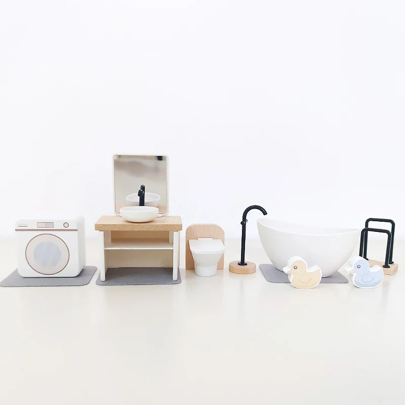 Dollhouse Miniature Accessories Forest Family Home Furniture Collection Set Kitchen Cooking Pots For Children Girls Gift ins