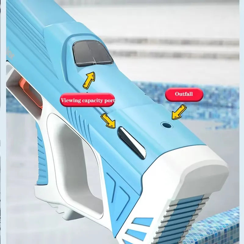Full Automatic Electric Water Gun Toys 43cm Portable Children Adult Summer Beach Outdoor Fight Fantasy Toys for Boys Kids Game