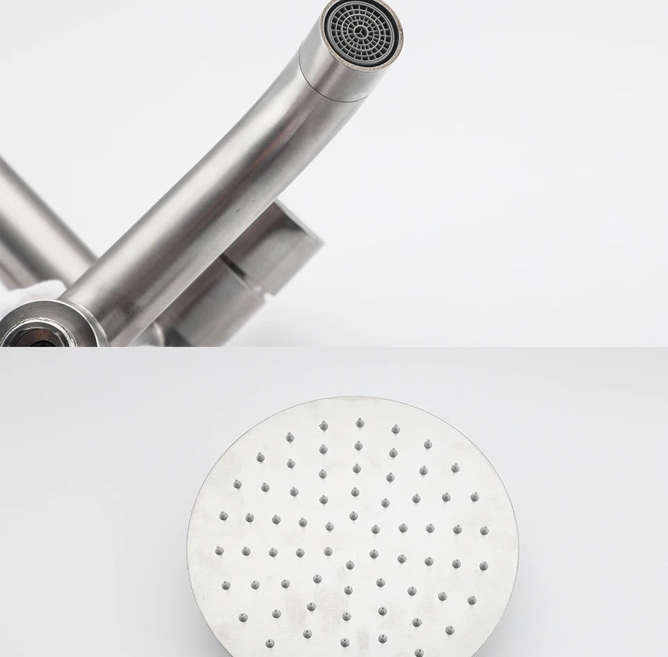 ULA Bathroom Faucet Brushed/Black Rain Shower Head Bath Faucet Wall Bathtub Shower Mixer Tap Shower System Shower Faucet Set