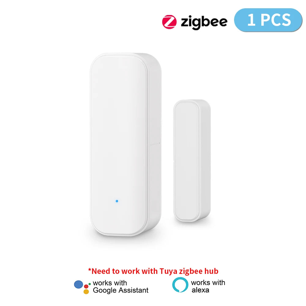 Tuya WiFi Zigbee Window Door Sensor With Battery Smart Home Security Alarm System Voice Control Via Alexa Google Home Smart