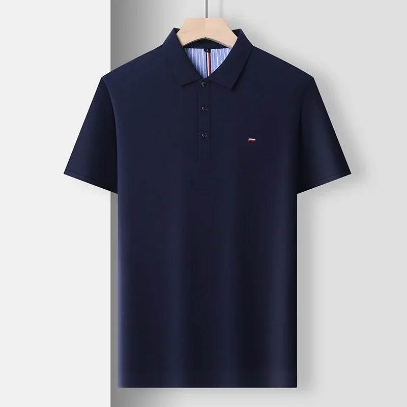 New Men's Casual Fashion Breathable Polo Shirt Comfortable Embroidered Top for Business And Leisure