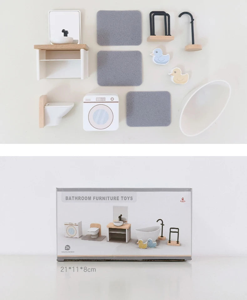 Dollhouse Miniature Accessories Forest Family Home Furniture Collection Set Kitchen Cooking Pots For Children Girls Gift ins