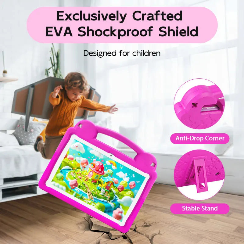 ANRY 10.1 Inch Kids Tablet 8GB(4+4 Expand) RAM 64GB ROM CPU A523 2.0GHZ 5000Mah Octa-Core Learning Education Children's Tablets