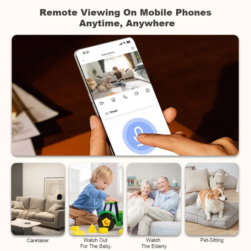 4K Security Camera WiFi Monitor 2-way Audio Infrared Night Vision Motion Detect Home Surveillance Multi-Share View 2025 New