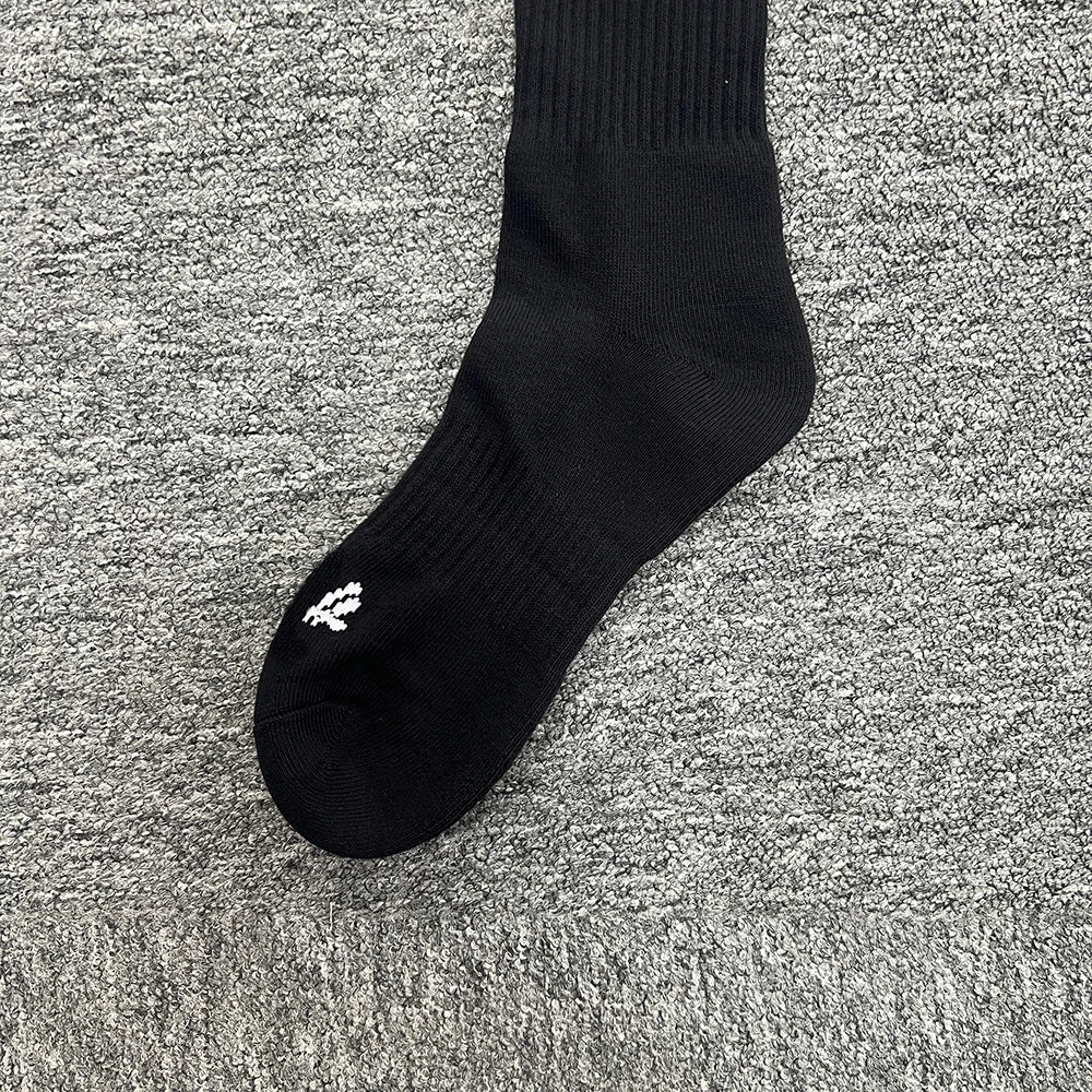 New Sport Socks | Black Cotton with Heart Jacquard | Moisture-Wicking Stretch for Gym & Running | Athletic Performance