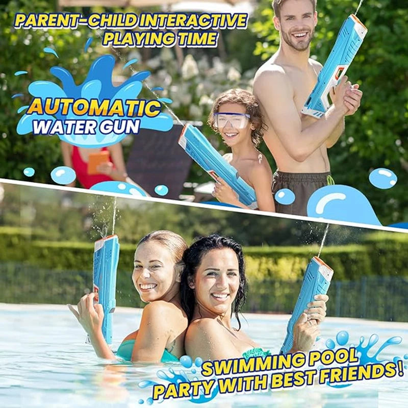 Full Automatic Electric Water Gun Toys 43cm Portable Children Adult Summer Beach Outdoor Fight Fantasy Toys for Boys Kids Game
