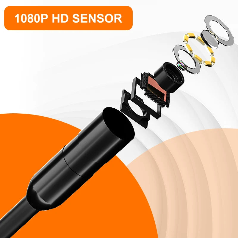 4.3 Inch Screen Endoscope Camera HD1080P 8MM Lens Explorer Pipe Car Inspection Borescope 2-10M LEDs waterprof 2600mAh Take Photo