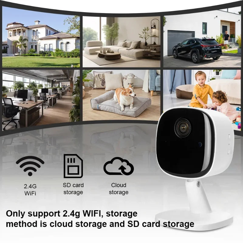 4K Security Camera WiFi Monitor 2-way Audio Infrared Night Vision Motion Detect Home Surveillance Multi-Share View 2025 New