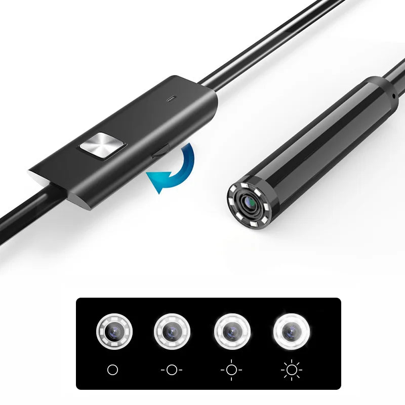 3 in1 Endoscope Camera 1080P HD Borescope with 8 LED Lights 8mm IP67 Waterproof Inspection Camera for iOS Android Samsung
