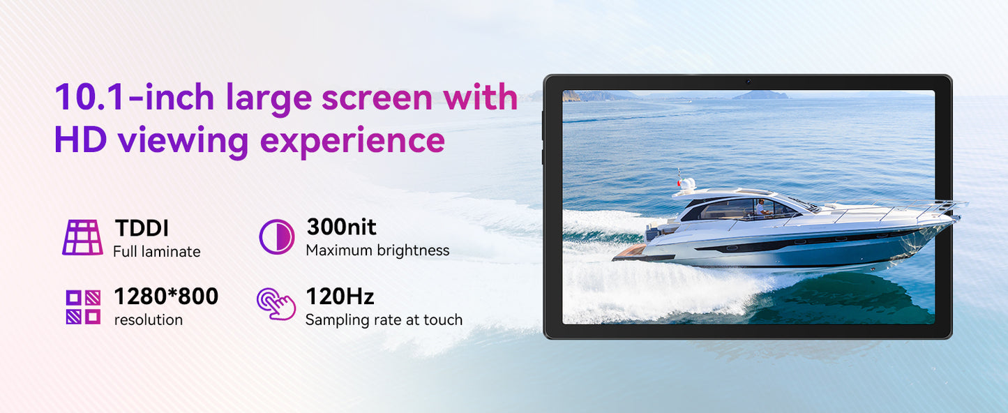 URAO C11 PC Tablet 10 Inch Android 14 Tablet 8GB RAM+64GB ROM +1TB Expansion CPU A523 Octa-Core 8MP+5MP Camera Face ID OTG WiFi