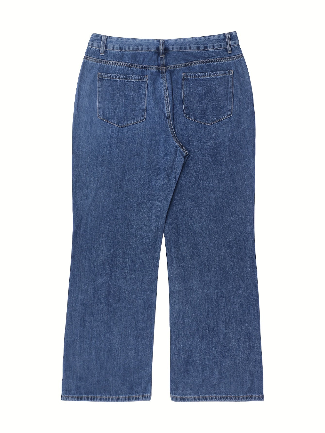 Vintage Chic High-Waisted Relaxed Fit Mom Jeans - Women Jeans - 90s Inspired, Straight Leg, Machine Washable, Comfortable, Y2K Retro Style, Blue Denim, Easy Care