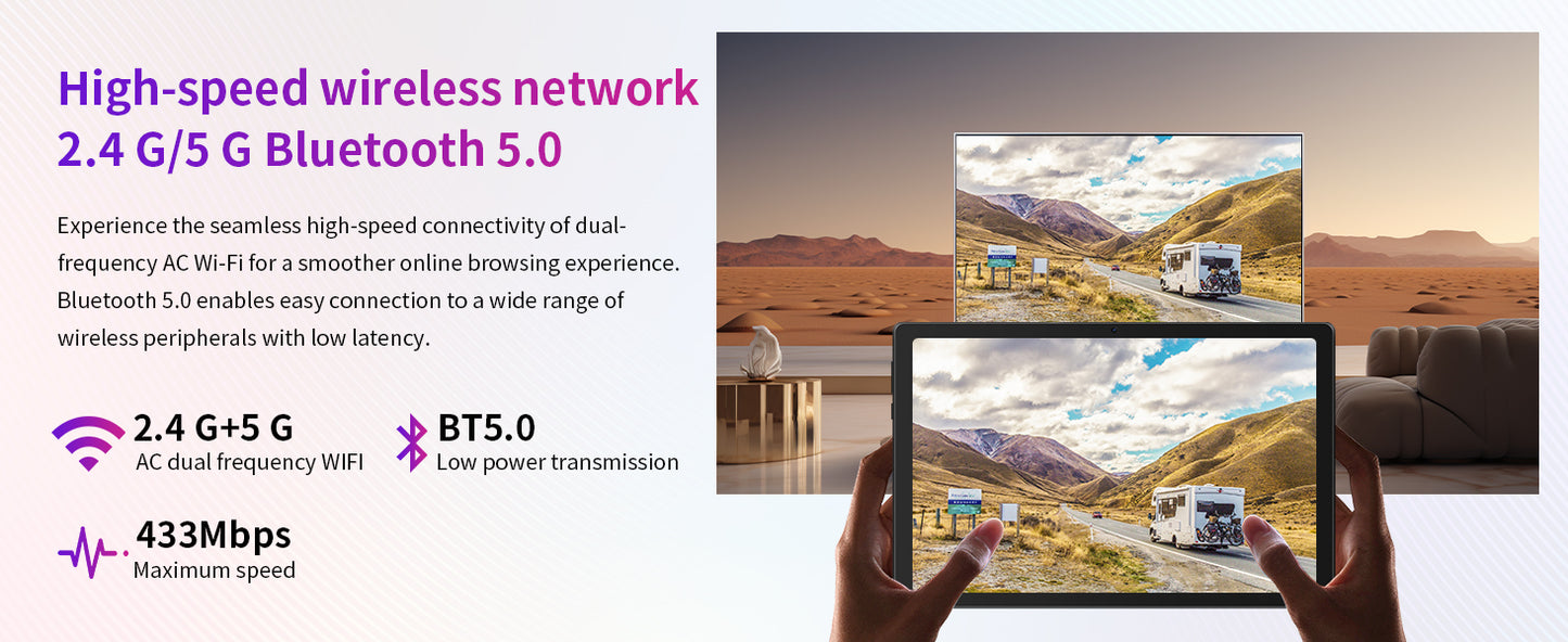 URAO C11 PC Tablet 10 Inch Android 14 Tablet 8GB RAM+64GB ROM +1TB Expansion CPU A523 Octa-Core 8MP+5MP Camera Face ID OTG WiFi