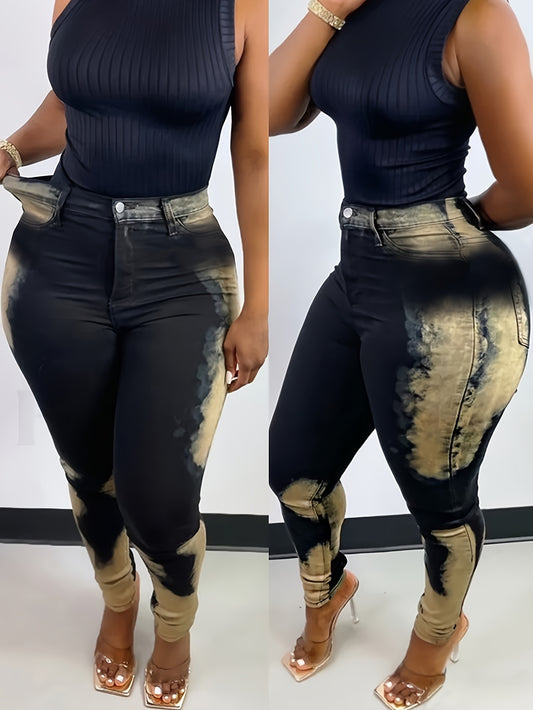 Stretchy Comfort Fit High-Waisted Mom Jeans - Women Jeans with Classic Style, Low Rise, Zipper Closure, and Soft Cotton Blend Fabric for Casual Outings and Everyday Wear