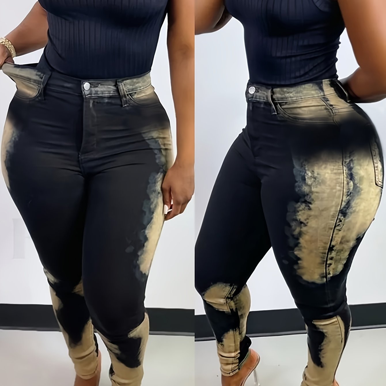 Stretchy Comfort Fit High-Waisted Mom Jeans - Women Jeans with Classic Style, Low Rise, Zipper Closure, and Soft Cotton Blend Fabric for Casual Outings and Everyday Wear