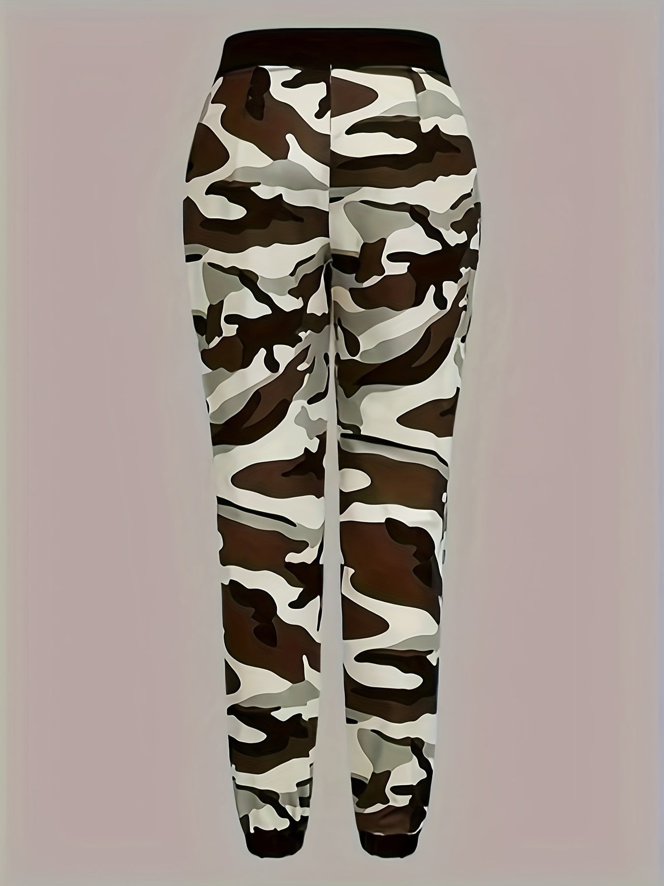 Stretchy Camo Chic Jeans - Women Jeans - High-Waisted, Slim Fit, Elastic Waistband, Versatile Fashion Denim Pants for Daily Wear, Casual Style, Comfortable and Flattering