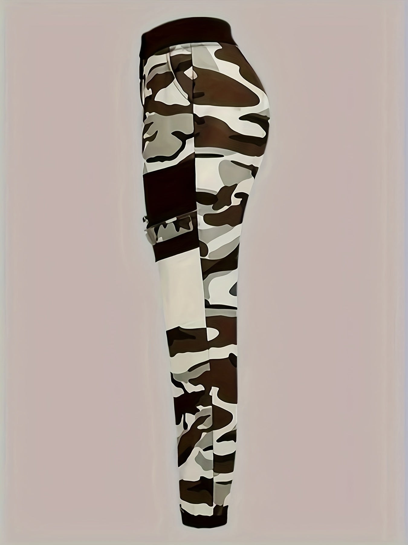 Stretchy Camo Chic Jeans - Women Jeans - High-Waisted, Slim Fit, Elastic Waistband, Versatile Fashion Denim Pants for Daily Wear, Casual Style, Comfortable and Flattering