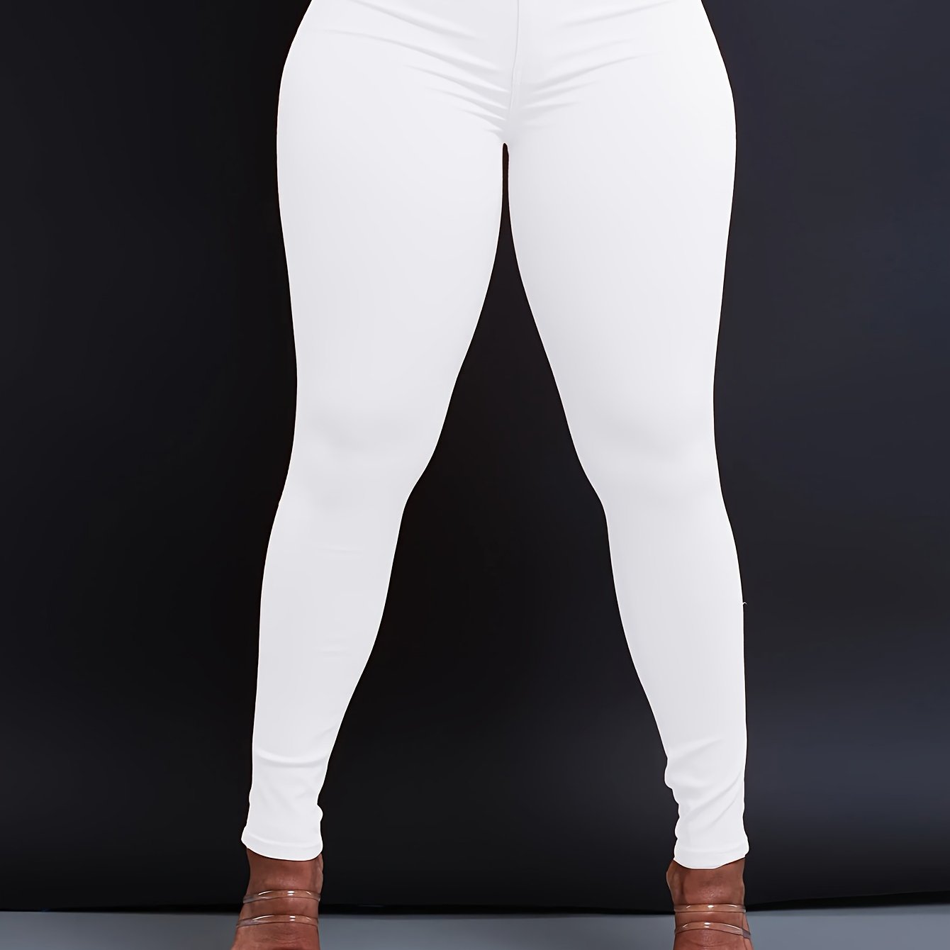 Stylish High-Waist Skinny Fit Jeans - Women Jeans - Stretch Denim, Casual, Versatile, Zipper Button Closure, Comfortable, Flattering Silhouette, Perfect for Daily Wear