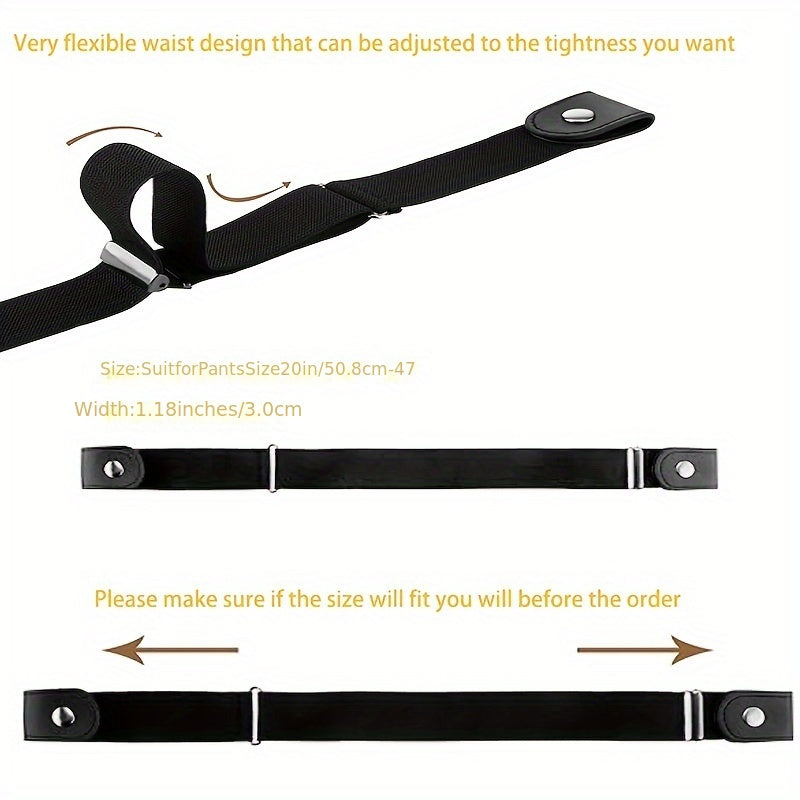 4pcs No Buckle Stretch Belt Adjustable Unisex Belt Invisible Elastic Belt For Men Women Jeans Pants Skirts
