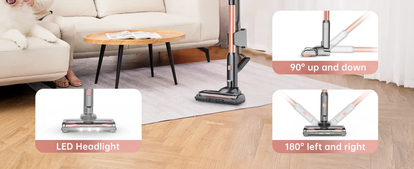 Inse S7P cordless vacuum cleaner 45KPa dust cup 1,3 L removable battery for animal hair Carpet hard floors