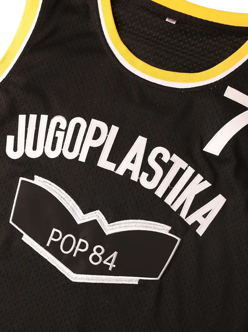 Wholesale Sewing #7 Men's Black Basketball Shirt, Breathable, Sleeveless, Embroidered Uniform Shirt Basketball Jersey