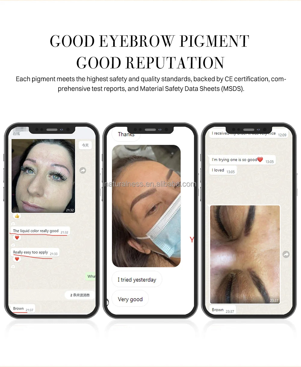 YDPMU Organic Liquid Lip Eyebrow Tattoo Ink High Saturation Permanent Makeup Pigment for Fast Coloring