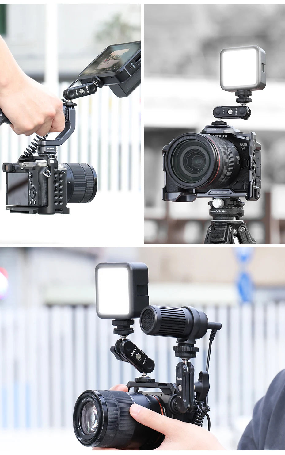 VIJIM Ulanzi R102 Metal Double Ball Heads Magic Arm With 360°1/4''Screw Extend Mount for DSLR Camera Monitor Video Mic Tripod