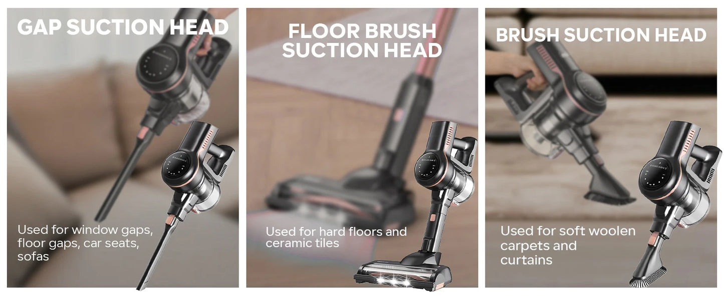 Inse S7P cordless vacuum cleaner 45KPa dust cup 1,3 L removable battery for animal hair Carpet hard floors