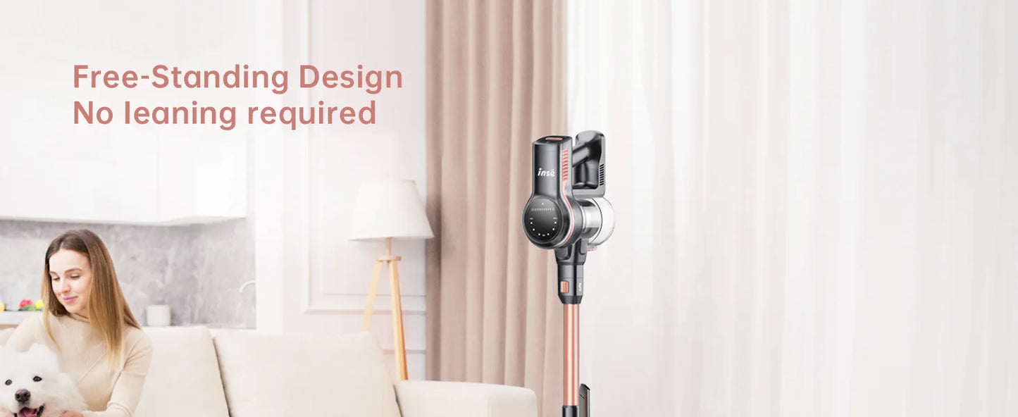 Inse S7P cordless vacuum cleaner 45KPa dust cup 1,3 L removable battery for animal hair Carpet hard floors