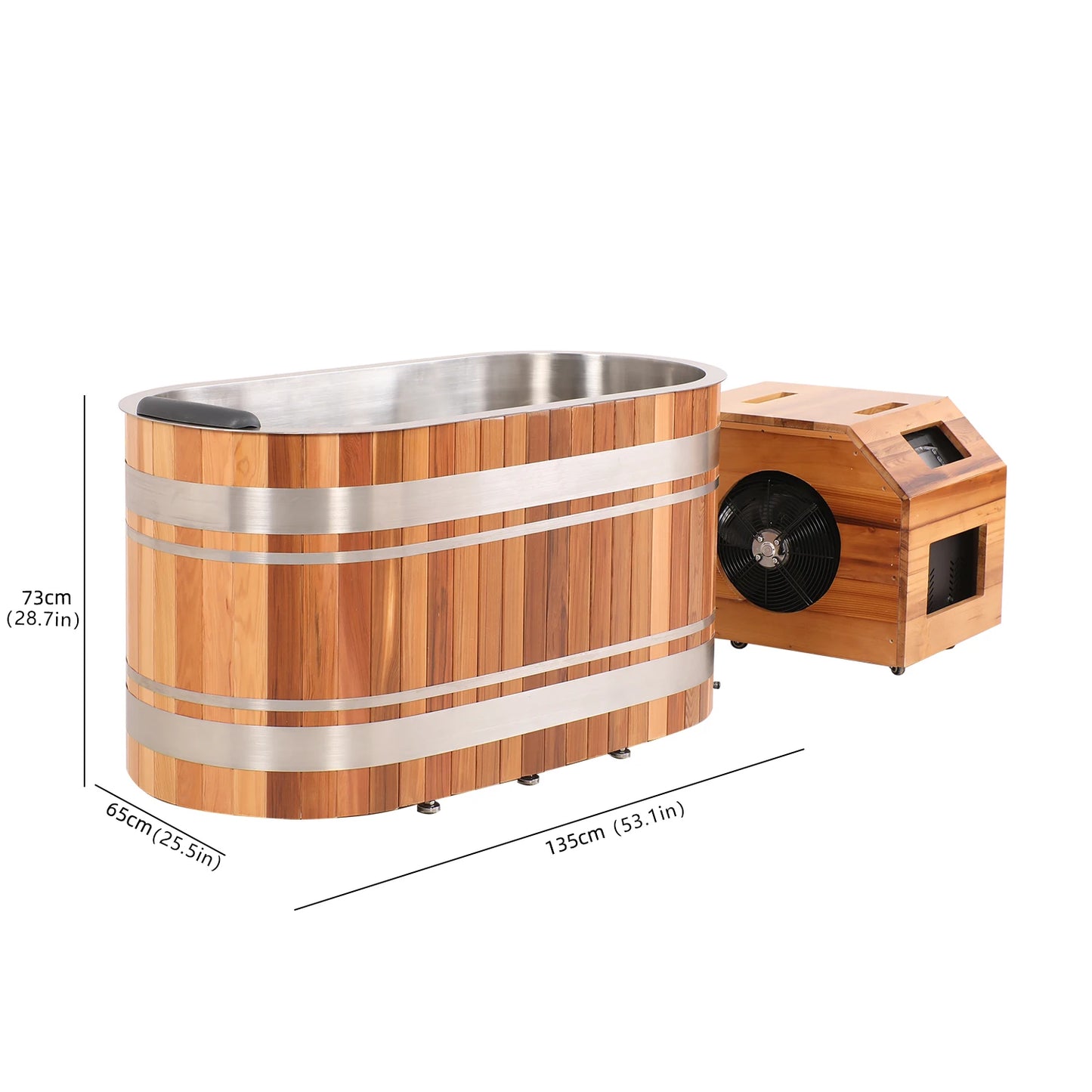 New Design 1Person Wooden Ice Bath for Fitness Recovery Cold Plunge With Water Chiller