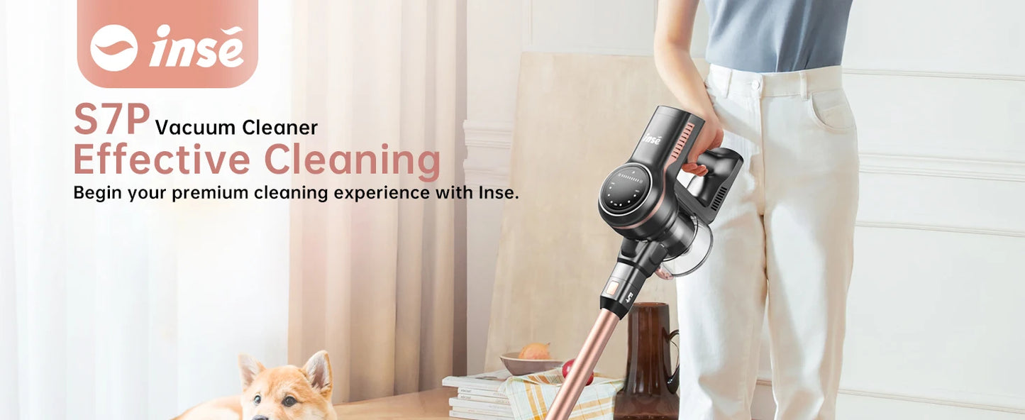 Inse S7P cordless vacuum cleaner 45KPa dust cup 1,3 L removable battery for animal hair Carpet hard floors