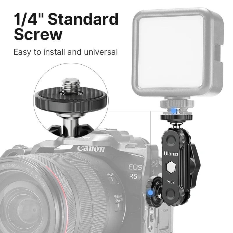 VIJIM Ulanzi R102 Metal Double Ball Heads Magic Arm With 360°1/4''Screw Extend Mount for DSLR Camera Monitor Video Mic Tripod