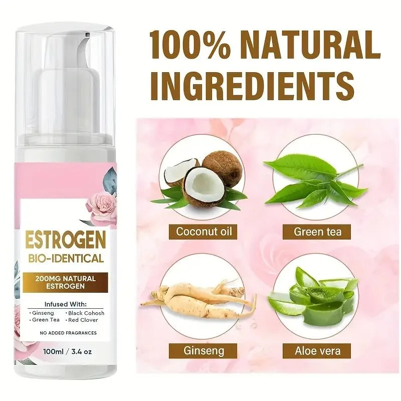 Women's Mood Skin Cream 100ml, Improves Menopausal Skin Tone and Cycle Support, Contains Ginseng, Sesame, Green Tea, Saffron