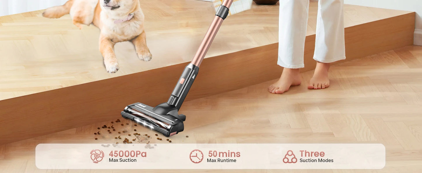 Inse S7P cordless vacuum cleaner 45KPa dust cup 1,3 L removable battery for animal hair Carpet hard floors