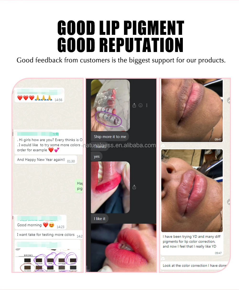 YDPMU Organic Liquid Lip Eyebrow Tattoo Ink High Saturation Permanent Makeup Pigment for Fast Coloring