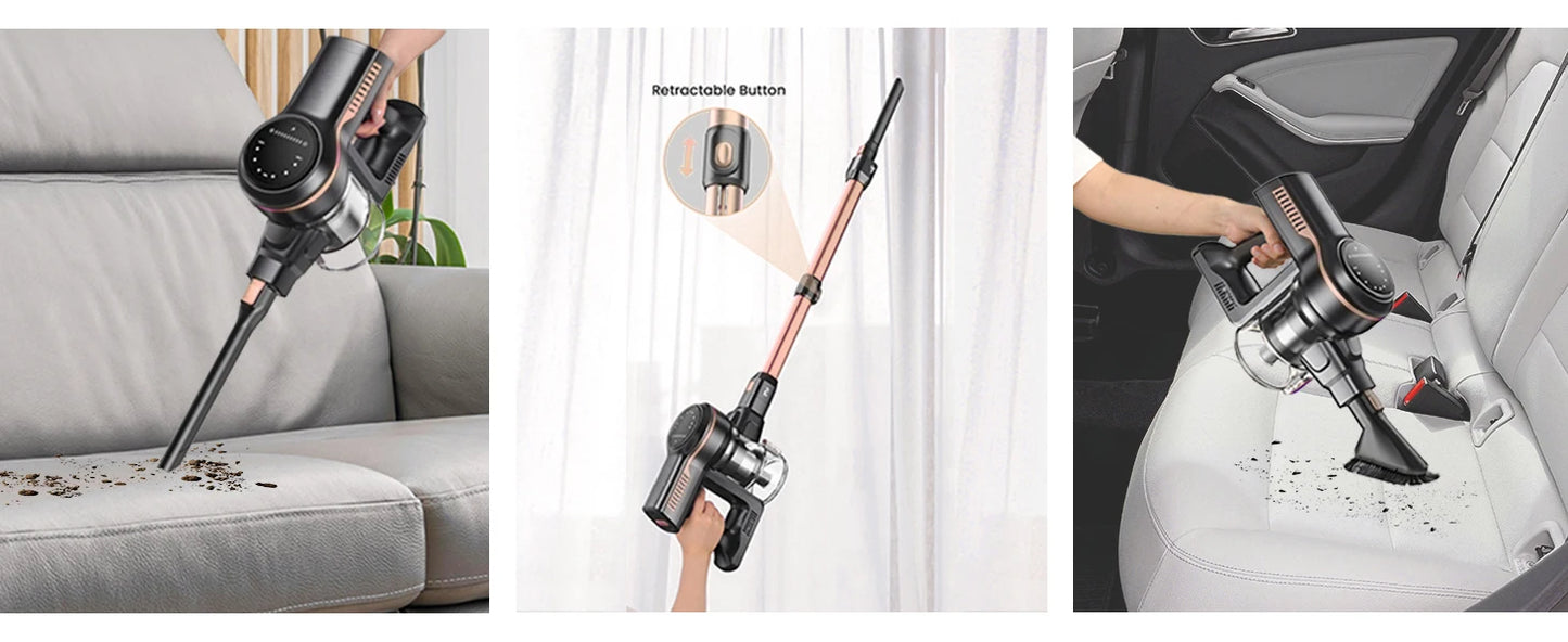 Inse S7P cordless vacuum cleaner 45KPa dust cup 1,3 L removable battery for animal hair Carpet hard floors