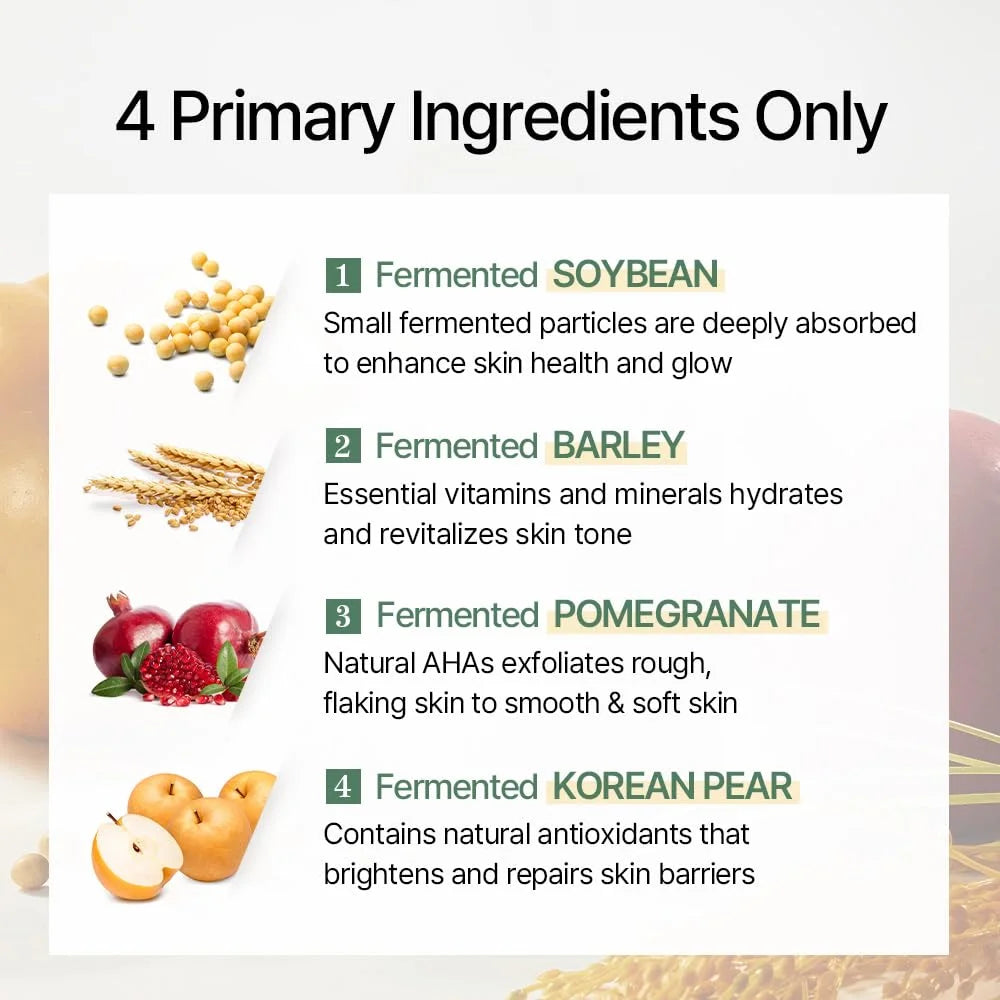 Bean Essence Exfoliating Hydrating Korean Skin Care Glass Skin Hyaluronic Acid Serum 1.61 Fl Oz
