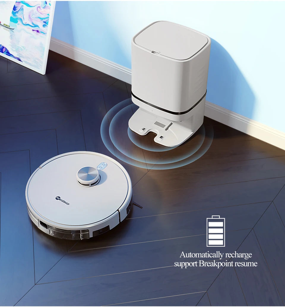 NEATSVOR S600 Robot Laser Navigation 6000PA Dust Bag Automatic Dust Collection System Smart Home