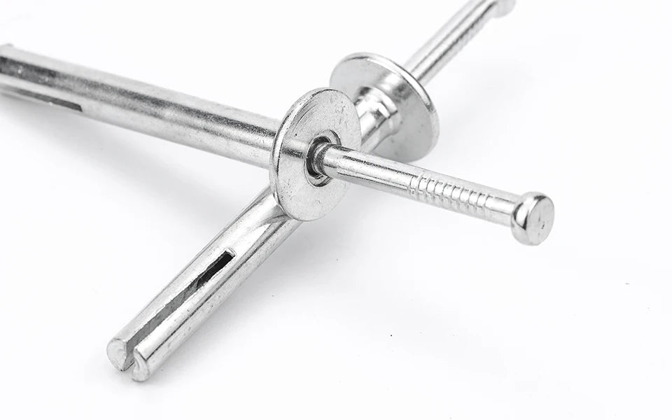 NINDEJIN 35/50pcs Hammer Drive Anchor Set Zinc Alloy Concrete Anchor M6 Nail-in Anchors Screw for Block and Brick