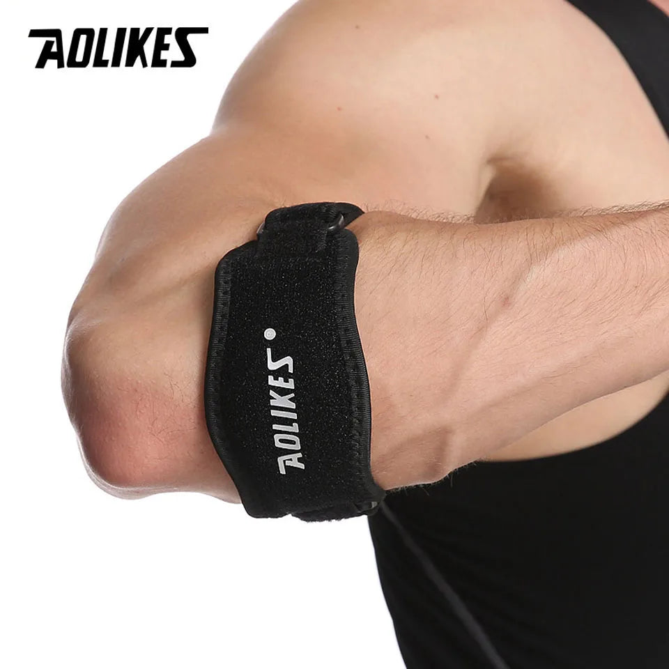 1PCS AOLIKES Adjustable Basketball Badminton Tennis Golf Elbow Support Golfer's Strap Elbow Pads Lateral Pain Syndrome Brace
