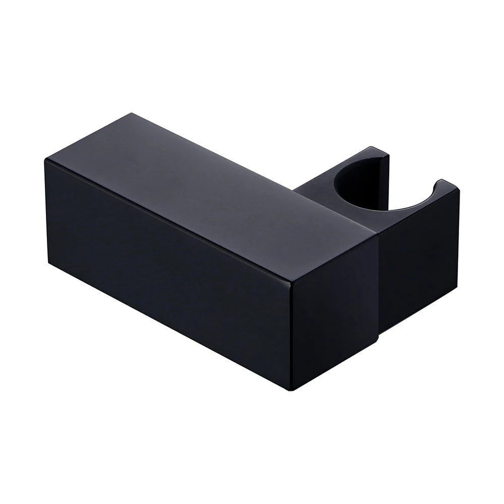Solid Brass Modern Matt Black Shower Accessories Wall Mounted Square Hand Shower Holder Wall-Mounted Fixed Hand Shower Bracket