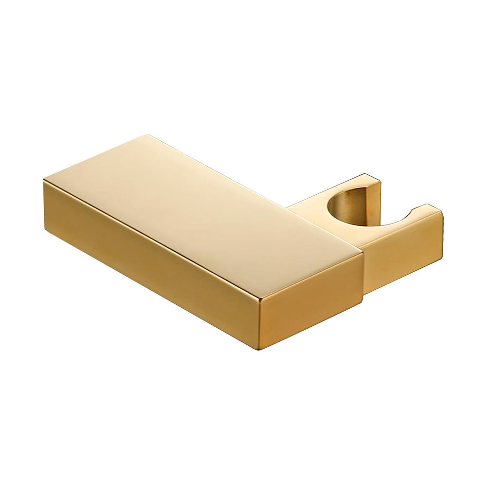Solid Brass Modern Matt Black Shower Accessories Wall Mounted Square Hand Shower Holder Wall-Mounted Fixed Hand Shower Bracket