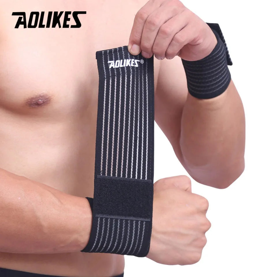 1PCS AOLIKES Cotton Elastic Bandage Hand Sport Wristband Gym Support Wrist Brace Wrap carpal tunnel