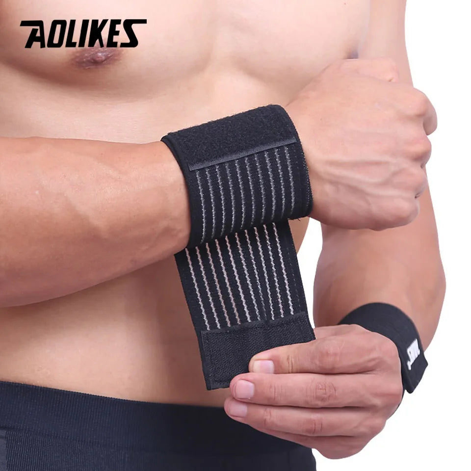 1PCS AOLIKES Cotton Elastic Bandage Hand Sport Wristband Gym Support Wrist Brace Wrap carpal tunnel