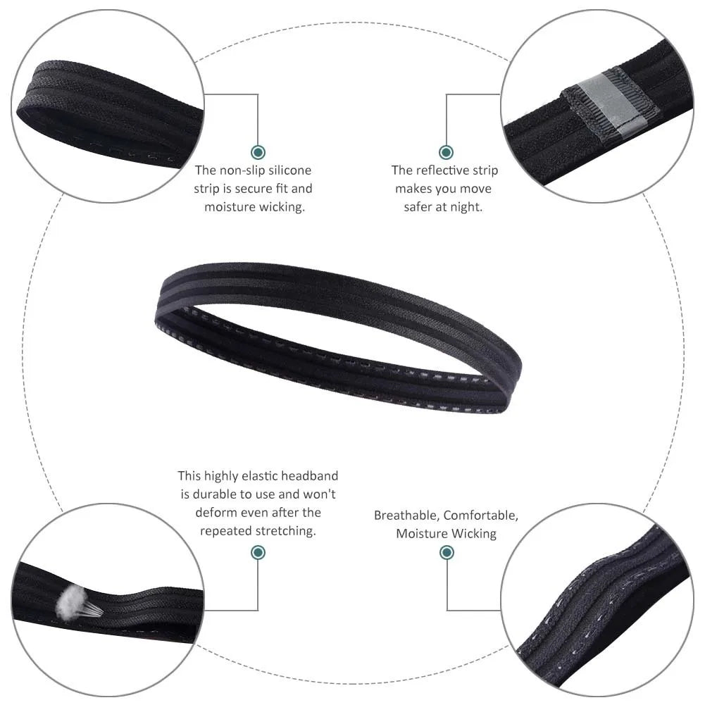 Men Women Non Slip Sweatband Sport Fitness Headband Tennis Badminton Basketball Running Headbands Hair Sweat Band