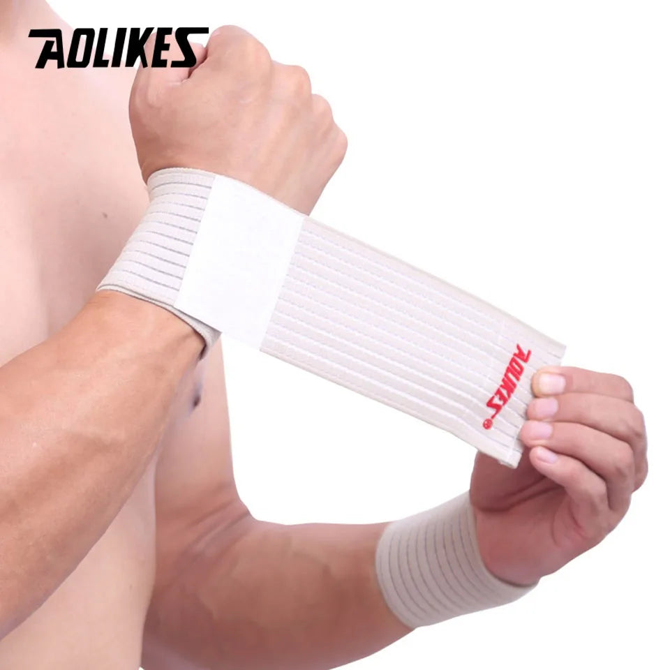 1PCS AOLIKES Cotton Elastic Bandage Hand Sport Wristband Gym Support Wrist Brace Wrap carpal tunnel