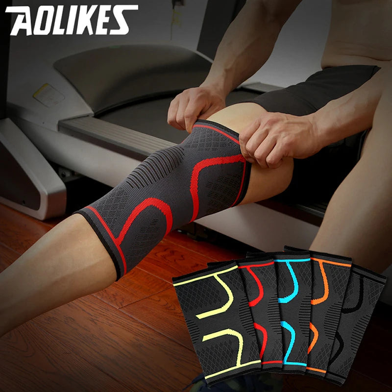 1PCS Running Cycling Fitness  Knee Support Braces Elastic Nylon Sport Compression Knee Pad Sleeve for Basketball Volleyball