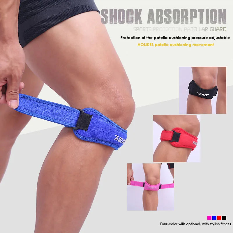 Adjustable 1PCS Knee Patellar Tendon Support Strap Band Knee Support Brace Pads for Running basketball Outdoor Sport